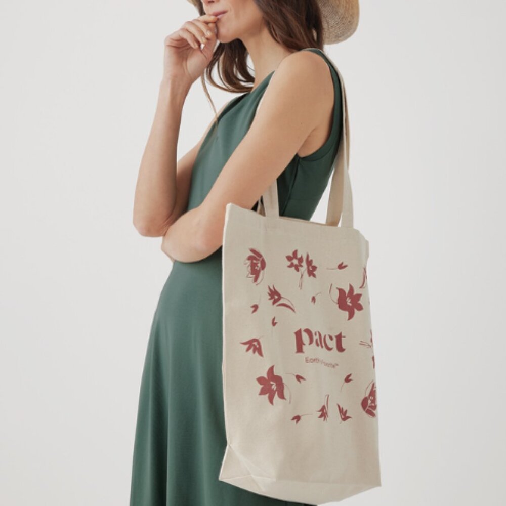 NWT Pact Organic Cotton Canvas Tote Bag